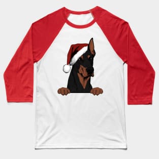 Christmas Doberman Pinscher Baseball T-Shirt